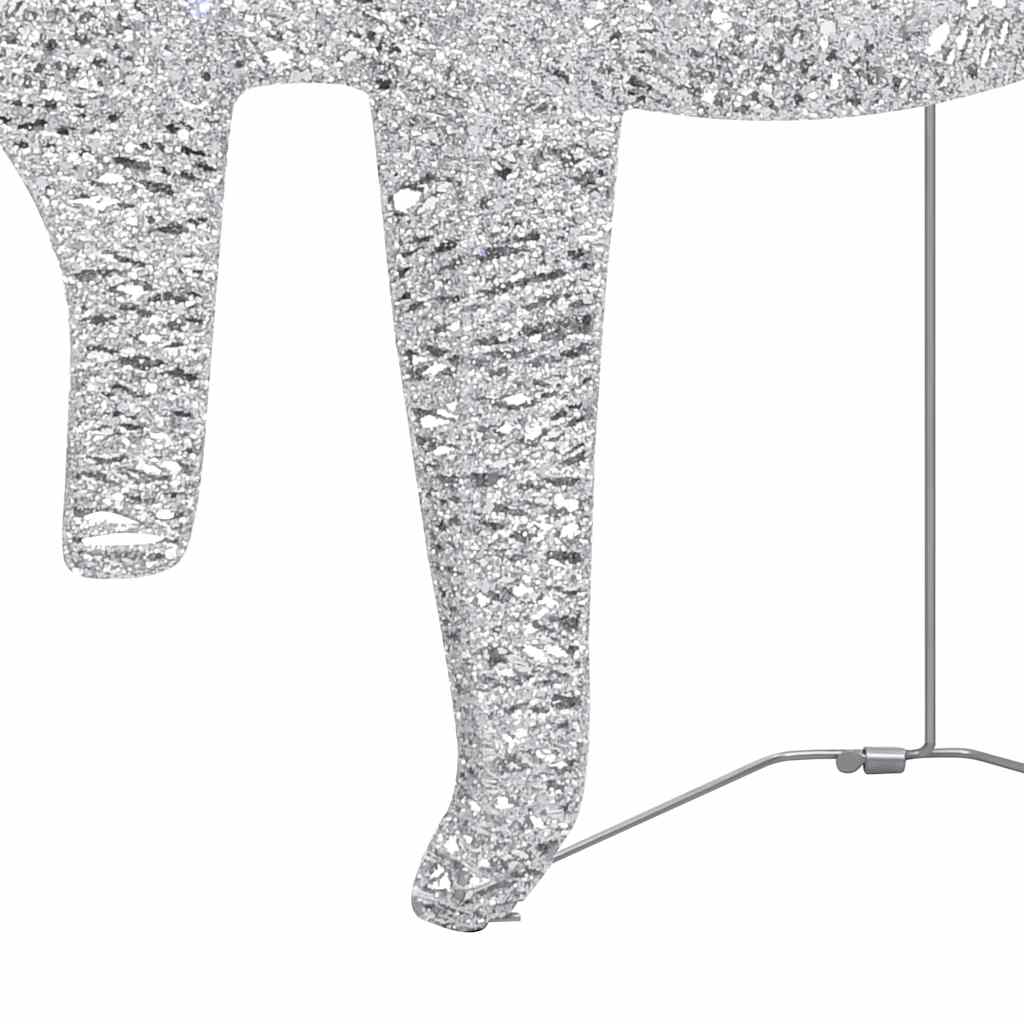 vidaXL Weihnachtsdeko Rentier & Schlitten 60 LEDs Outdoor Silbern