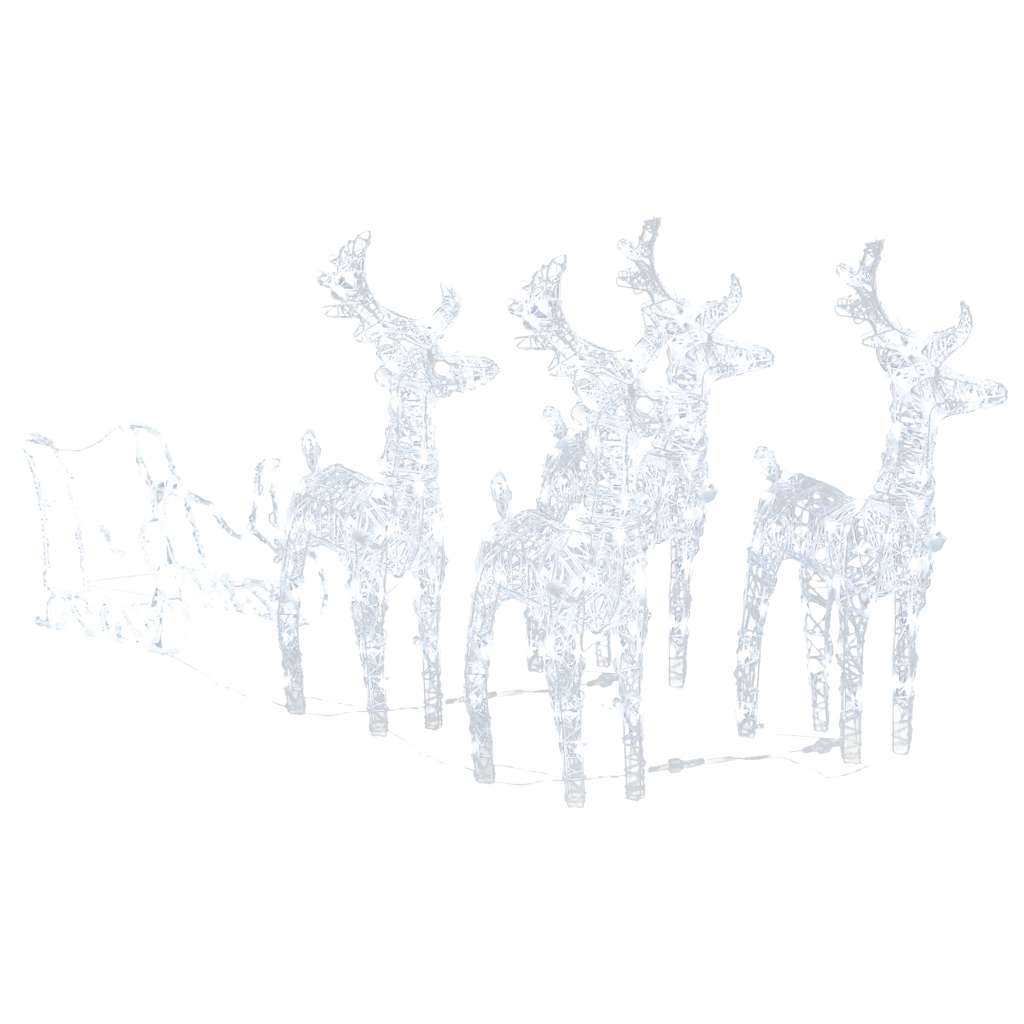 vidaXL Weihnachtsdekoration Rentiere & Schlitten 280x28x55 cm Acryl