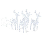 vidaXL Weihnachtsdekoration Rentiere & Schlitten 280x28x55 cm Acryl