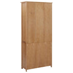vidaXL Bücherschrank mit 4 Türen 90x35x200 cm Eiche Massivholz & Glas