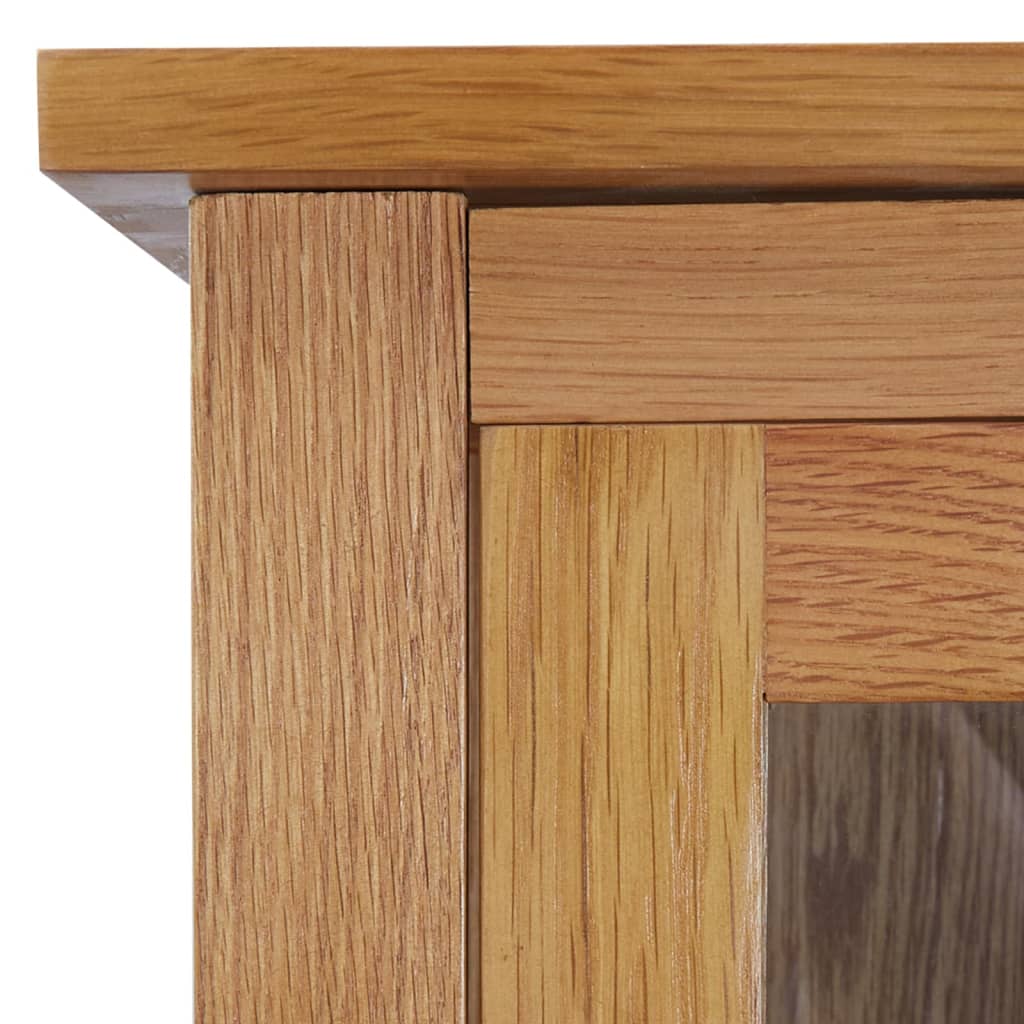 vidaXL Bücherschrank mit 4 Türen 90x35x200 cm Eiche Massivholz & Glas