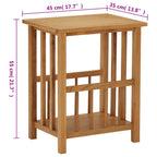 vidaXL Zeitungstisch 45x35x55 cm Eiche Massivholz