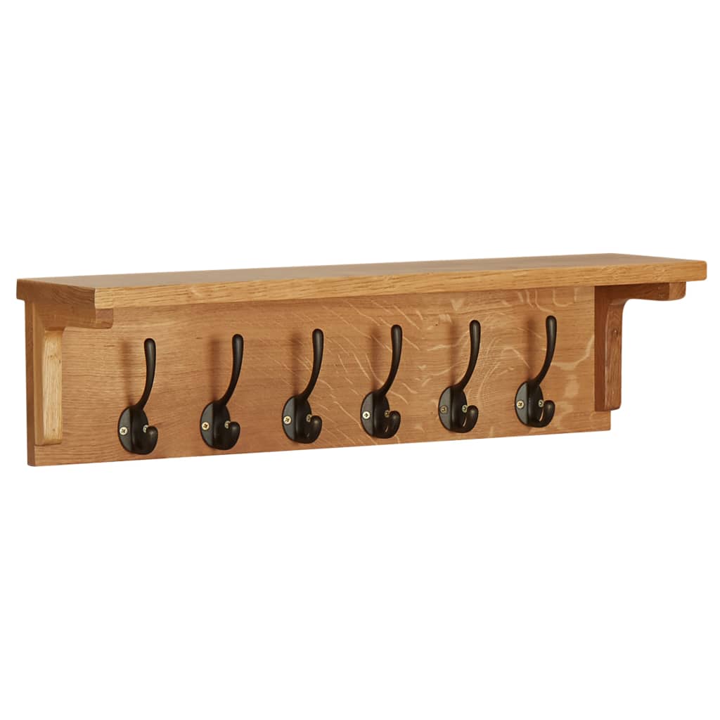 vidaXL Wandgarderobe Massivholz Eiche