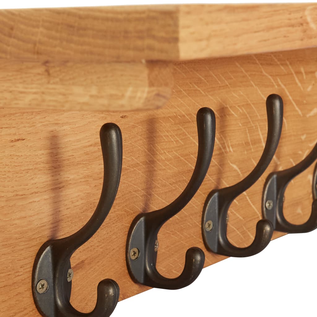 vidaXL Wandgarderobe Massivholz Eiche