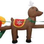 vidaXL Aufblasbarer Weihnachtsmann mit Rentieren LED 490 cm