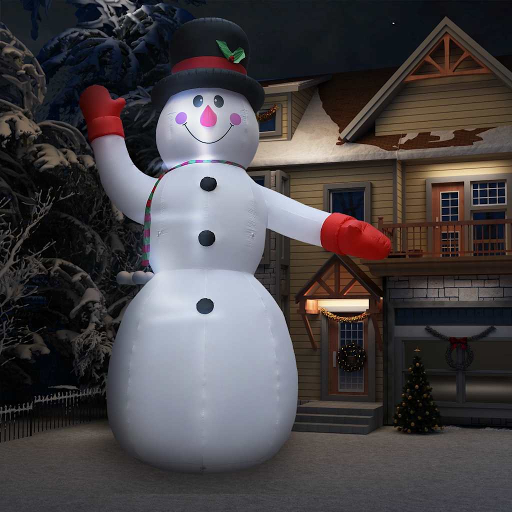 vidaXL Aufblasbarer Schneemann mit LED zu Weihnachten IP44 XXL