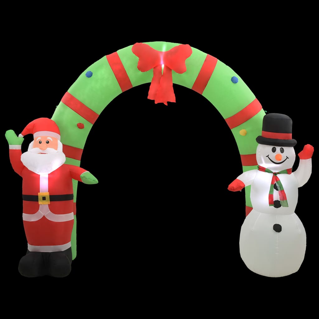 vidaXL Aufblasbarer Weihnachtsmann und Schneemann Deko Bogen LED 223cm