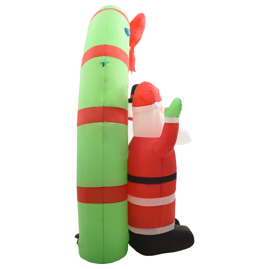 vidaXL Aufblasbarer Weihnachtsmann und Schneemann Deko Bogen LED 223cm