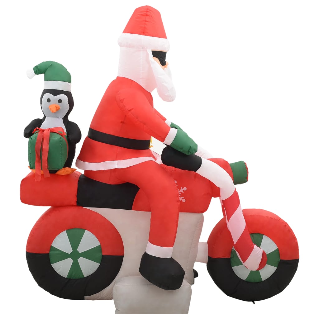 vidaXL Aufblasbarer Weihnachtsmann auf Motorrad LED IP44 160 cm