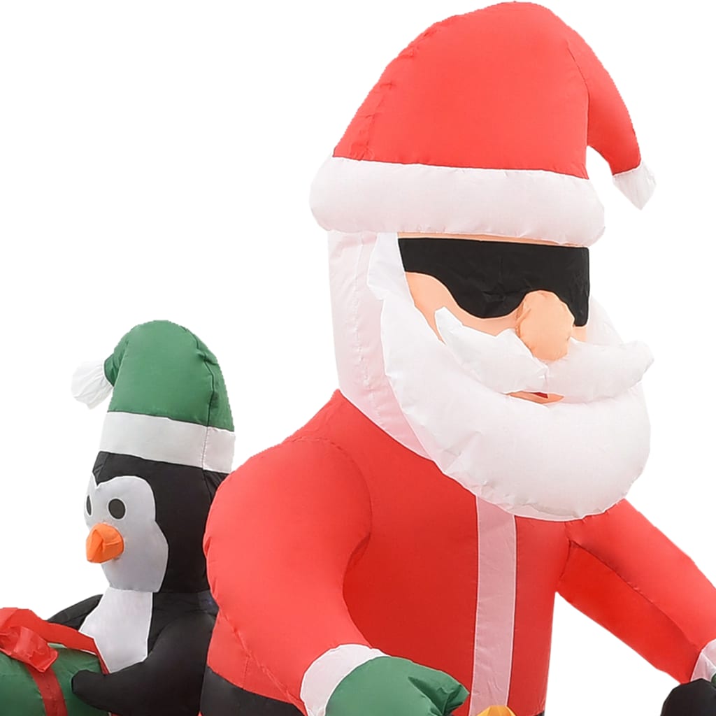 vidaXL Aufblasbarer Weihnachtsmann auf Motorrad LED IP44 160 cm