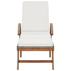 vidaXL Sonnenliegen mit Auflagen 2 Stk. Massivholz Teak Creme