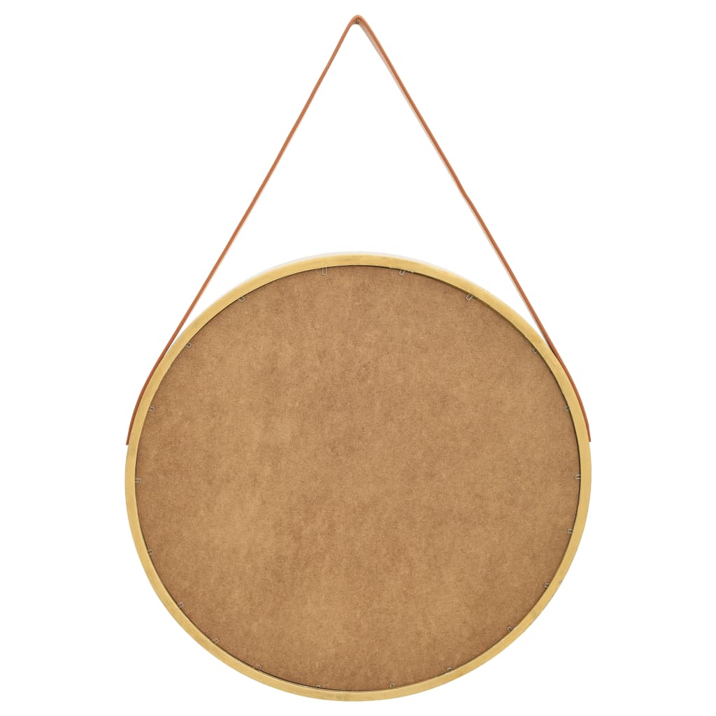 vidaXL Wandspiegel mit Riemen 60 cm Golden