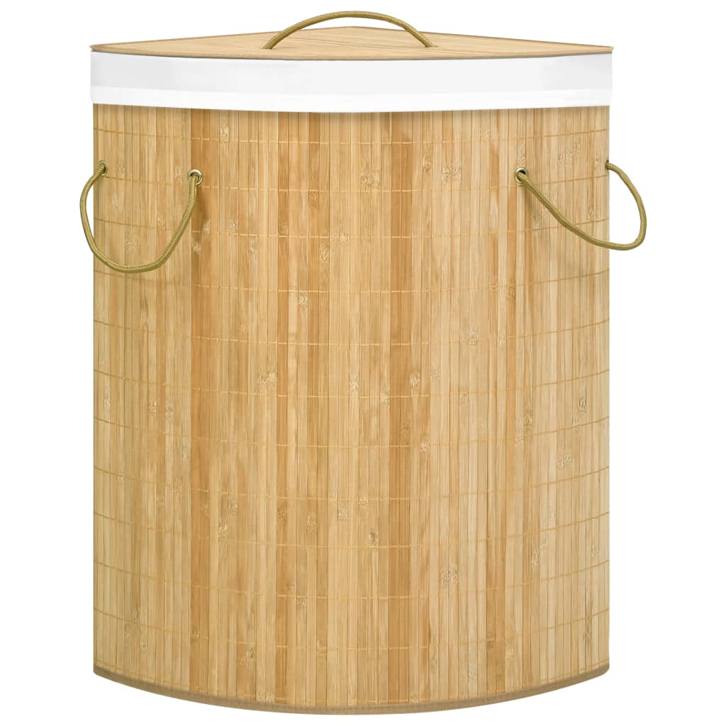 vidaXL Eck-Wäschekorb Bambus 60 L