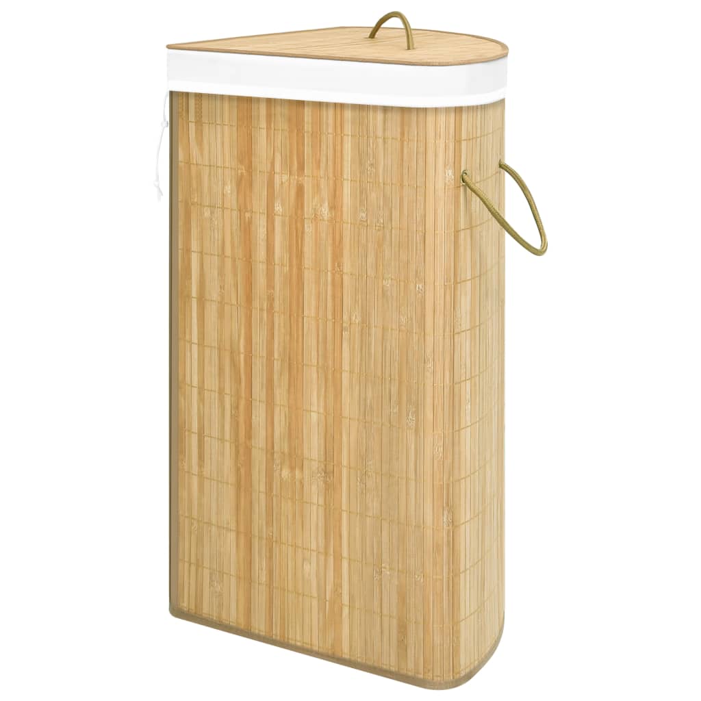 vidaXL Eck-Wäschekorb Bambus 60 L
