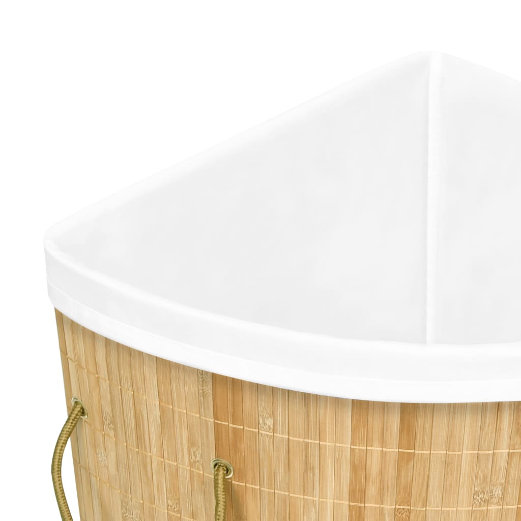 vidaXL Eck-Wäschekorb Bambus 60 L