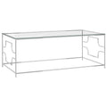 vidaXL Couchtisch Silbern Edelstahl und Glas