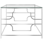 vidaXL Couchtisch Silbern Edelstahl und Glas