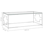 vidaXL Couchtisch Silbern Edelstahl und Glas