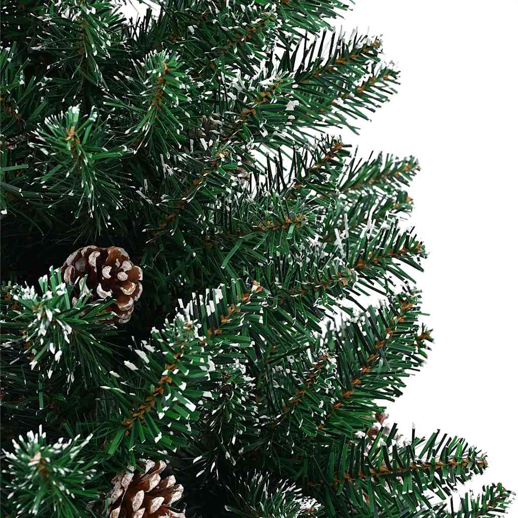 vidaXL Weihnachtsbaum Schlank mit Echtholz und Schnee Grün 150 cm