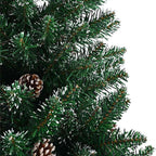 vidaXL Weihnachtsbaum Schlank mit Echtholz und Schnee Grün 150 cm