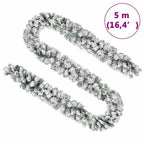 vidaXL Weihnachtsgirlande mit Schnee Grün 5 m PVC
