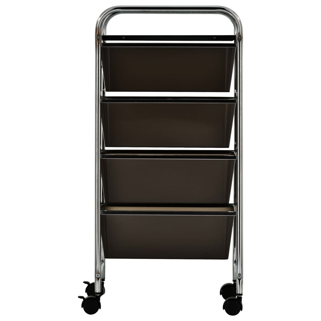 vidaXL Schubladenwagen mit 4 Schubladen Schwarz Kunststoff