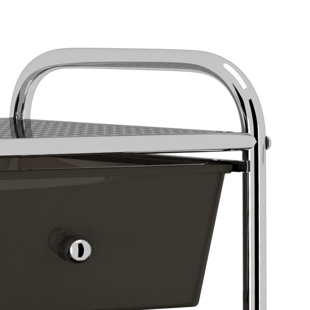vidaXL Schubladenwagen mit 4 Schubladen Schwarz Kunststoff