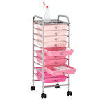 vidaXL Schubladenwagen mit 10 Schubladen Ombre Rosa Kunststoff