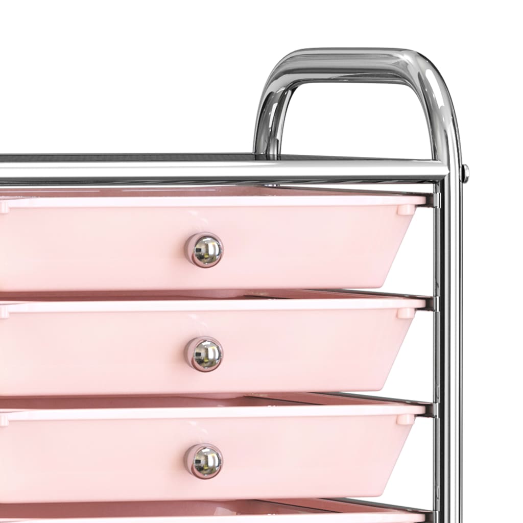 vidaXL Schubladenwagen mit 10 Schubladen Ombre Rosa Kunststoff