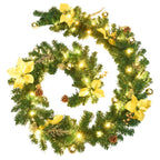 vidaXL Weihnachtsgirlande mit LED-Lichtern Grün 2,7 m PVC