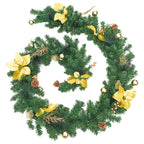 vidaXL Weihnachtsgirlande mit LED-Lichtern Grün 2,7 m PVC