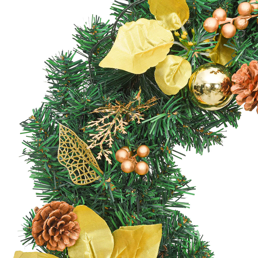 vidaXL Weihnachtsgirlande mit LED-Lichtern Grün 2,7 m PVC