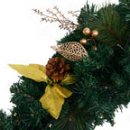 vidaXL Weihnachtskranz mit LED-Leuchten Grün 60 cm PVC