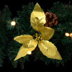 vidaXL Weihnachtskranz mit LED-Leuchten Grün 60 cm PVC