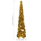 vidaXL Künstlicher Pop-Up-Weihnachtsbaum Golden 120 cm PET