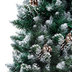 vidaXL Künstlicher Weihnachtsbaum mit Zapfen und Schnee 150 cm