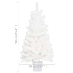 vidaXL Künstlicher Weihnachtsbaum Naturgetreue Nadeln Weiß 90 cm