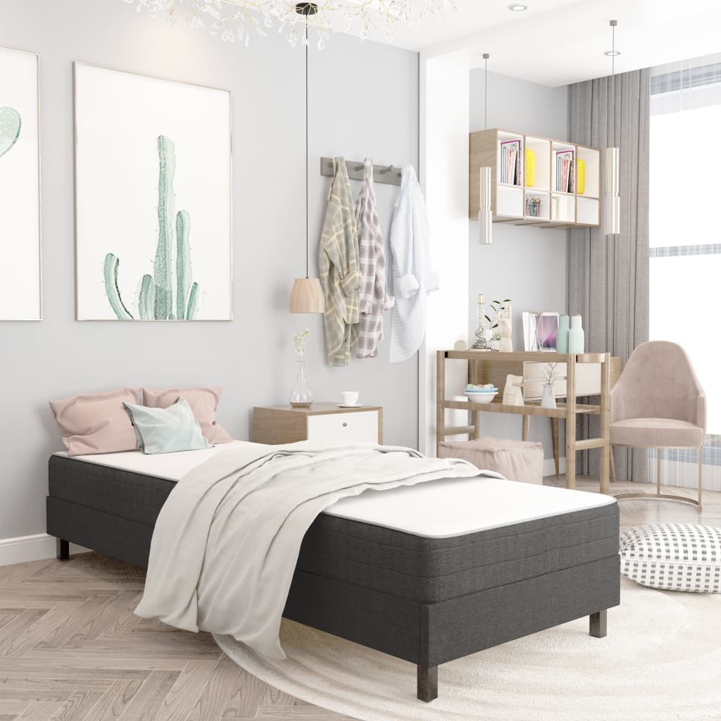 vidaXL Boxspringbett Dunkelgrau Stoff