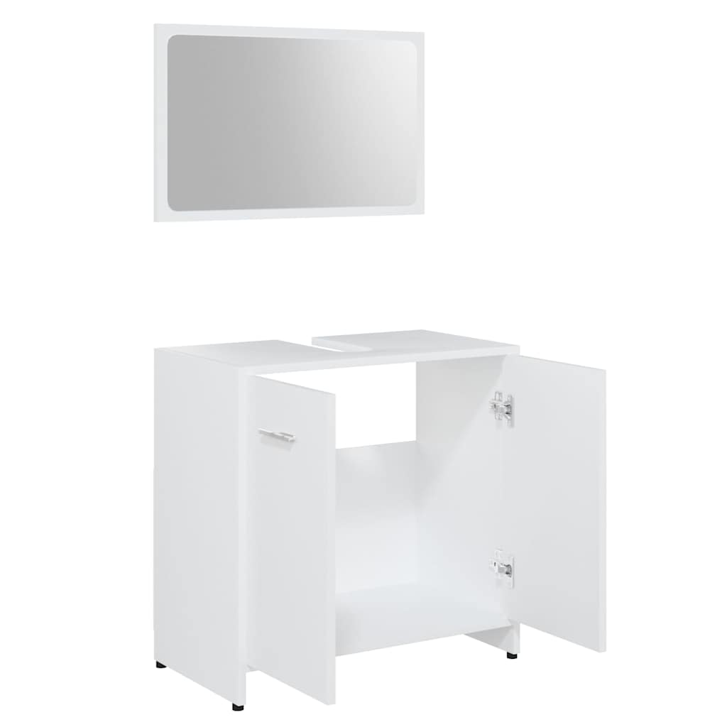 vidaXL Badmöbel-Set Weiß Holzwerkstoff