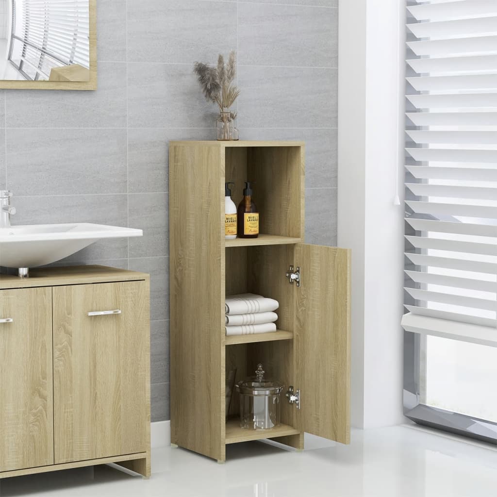 vidaXL Badezimmerschrank Sonoma-Eiche 30x30x95 cm Holzwerkstoff