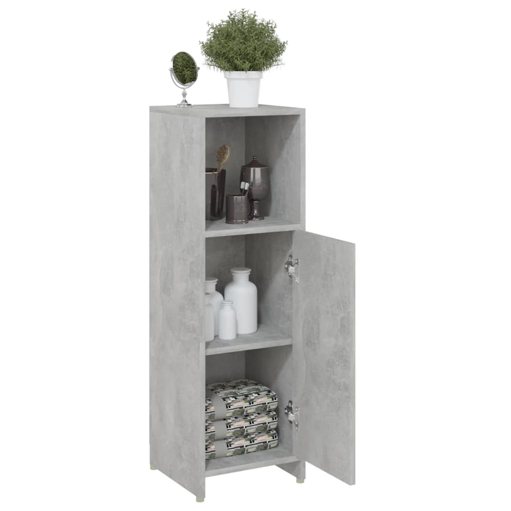 vidaXL Badezimmerschrank Betongrau 30x30x95 cm Holzwerkstoff