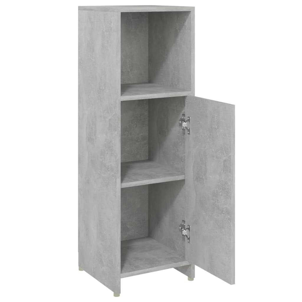 vidaXL Badezimmerschrank Betongrau 30x30x95 cm Holzwerkstoff