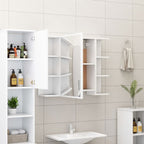 vidaXL Bad-Spiegelschrank Weiß 80x20,5x64 cm Holzwerkstoff