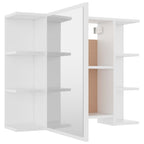 vidaXL Bad-Spiegelschrank Weiß 80x20,5x64 cm Holzwerkstoff