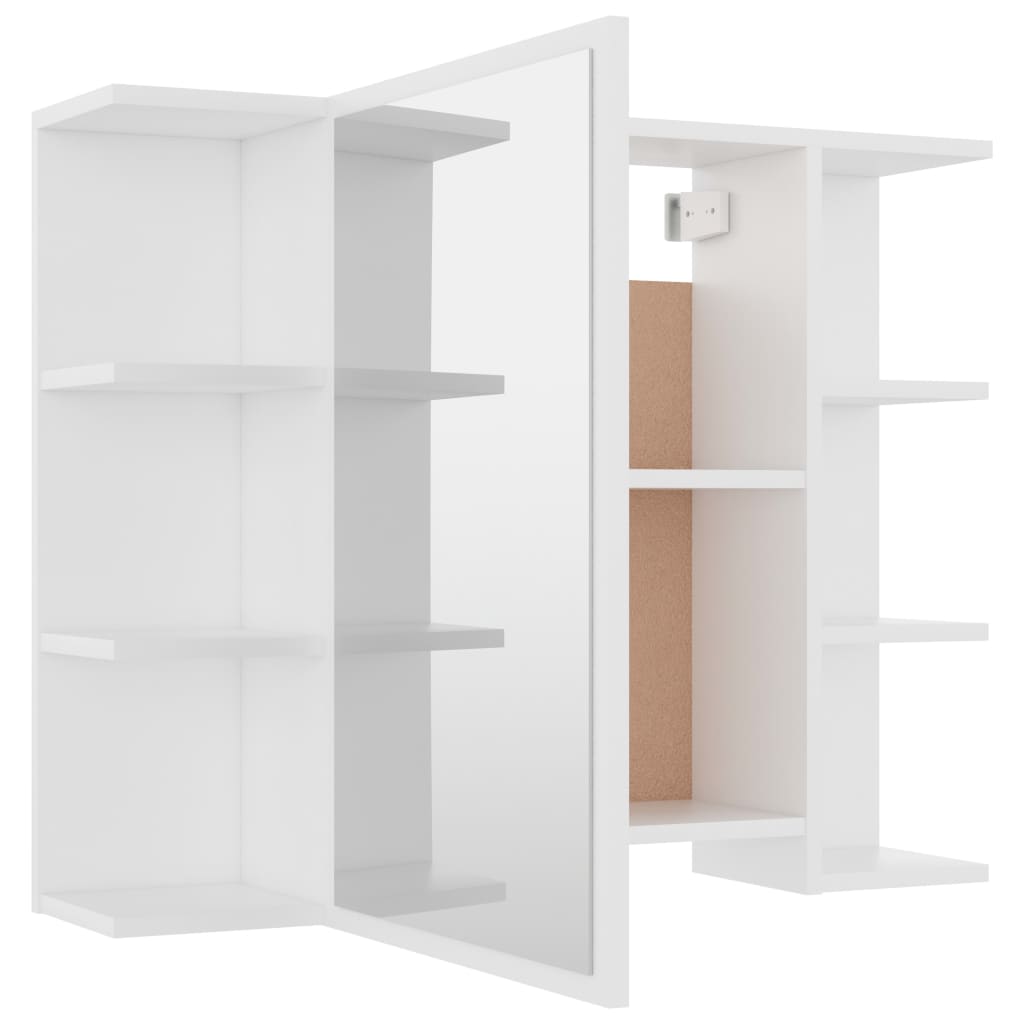vidaXL Bad-Spiegelschrank Weiß 80x20,5x64 cm Holzwerkstoff