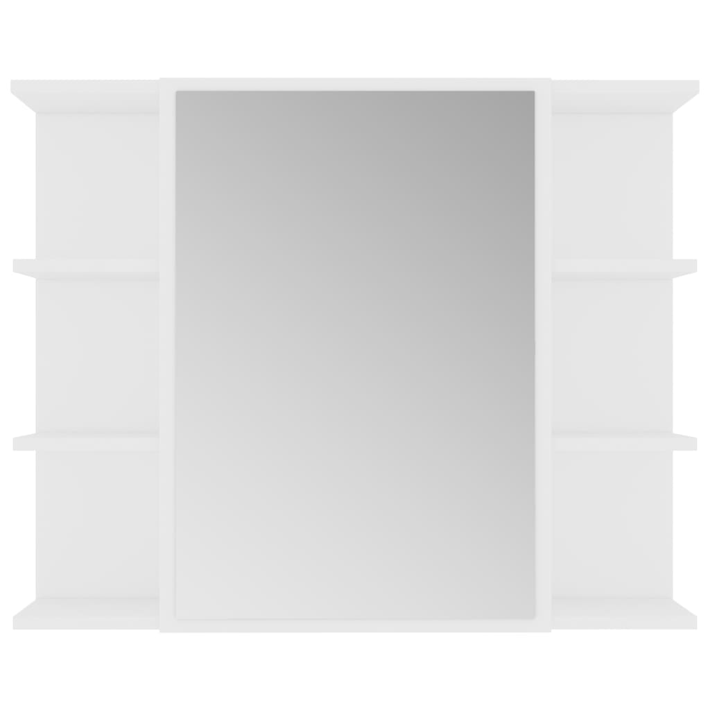 vidaXL Bad-Spiegelschrank Weiß 80x20,5x64 cm Holzwerkstoff
