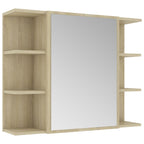 vidaXL Bad-Spiegelschrank Sonoma-Eiche 80x20,5x64 cm Holzwerkstoff