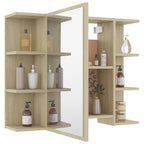 vidaXL Bad-Spiegelschrank Sonoma-Eiche 80x20,5x64 cm Holzwerkstoff