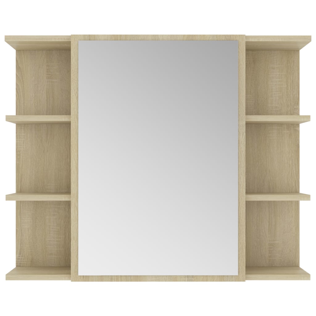 vidaXL Bad-Spiegelschrank Sonoma-Eiche 80x20,5x64 cm Holzwerkstoff