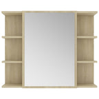 vidaXL Bad-Spiegelschrank Sonoma-Eiche 80x20,5x64 cm Holzwerkstoff